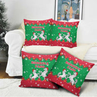 Christmas Burkina Faso Pillow Cover Snowflake Horses and Coat of Arms - Wonder Print Shop