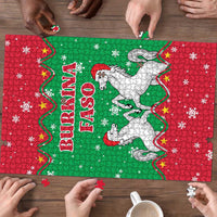 Christmas Burkina Faso Puzzle Snowflake Horses and Coat of Arms - Wonder Print Shop