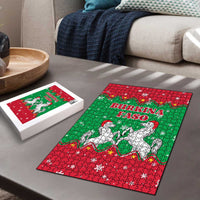 Christmas Burkina Faso Puzzle Snowflake Horses and Coat of Arms - Wonder Print Shop