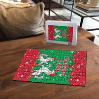 Christmas Burkina Faso Puzzle Snowflake Horses and Coat of Arms - Wonder Print Shop