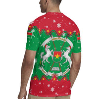 Christmas Burkina Faso Rugby Jersey Snowflake Horses and Coat of Arms - Wonder Print Shop