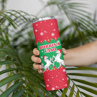 Christmas Burkina Faso Skinny Tumbler Snowflake Horses and Coat of Arms - Wonder Print Shop