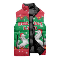 Christmas Burkina Faso Sleeveless Puffer Jacket Snowflake Horses and Coat of Arms - Wonder Print Shop