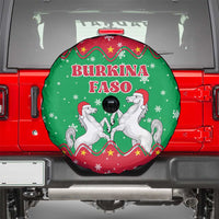 Christmas Burkina Faso Spare Tire Cover Snowflake Horses and Coat of Arms - Wonder Print Shop
