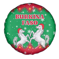 Christmas Burkina Faso Spare Tire Cover Snowflake Horses and Coat of Arms - Wonder Print Shop