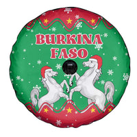 Christmas Burkina Faso Spare Tire Cover Snowflake Horses and Coat of Arms - Wonder Print Shop