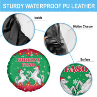 Christmas Burkina Faso Spare Tire Cover Snowflake Horses and Coat of Arms - Wonder Print Shop