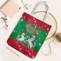 Christmas Burkina Faso Tote Bag Snowflake Horses and Coat of Arms - Wonder Print Shop