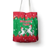 Christmas Burkina Faso Tote Bag Snowflake Horses and Coat of Arms - Wonder Print Shop