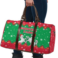 Christmas Burkina Faso Travel Bag Snowflake Horses and Coat of Arms - Wonder Print Shop