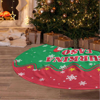 Christmas Burkina Faso Tree Skirt Snowflake Horses and Coat of Arms - Wonder Print Shop