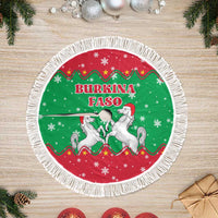 Christmas Burkina Faso Tree Skirt Snowflake Horses and Coat of Arms - Wonder Print Shop