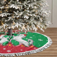 Christmas Burkina Faso Tree Skirt Snowflake Horses and Coat of Arms - Wonder Print Shop