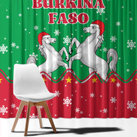 Christmas Burkina Faso Window Curtain Snowflake Horses and Coat of Arms - Wonder Print Shop