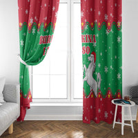 Christmas Burkina Faso Window Curtain Snowflake Horses and Coat of Arms - Wonder Print Shop