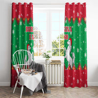 Christmas Burkina Faso Window Curtain Snowflake Horses and Coat of Arms - Wonder Print Shop