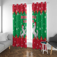 Christmas Burkina Faso Window Curtain Snowflake Horses and Coat of Arms - Wonder Print Shop