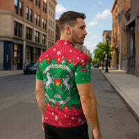 Christmas Burkina Faso Zipper Polo Shirt Snowflake Horses and Coat of Arms - Wonder Print Shop