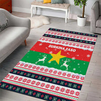 Christmas Burkina Faso Area Rug Reindeer Star Design - Wonder Print Shop