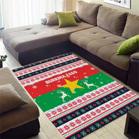 Christmas Burkina Faso Area Rug Reindeer Star Design - Wonder Print Shop