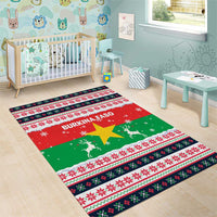 Christmas Burkina Faso Area Rug Reindeer Star Design - Wonder Print Shop