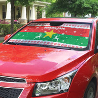 Christmas Burkina Faso Auto Sun Shade Reindeer Star Design - Wonder Print Shop