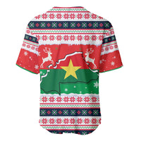 Christmas Burkina Faso Baseball Jersey Reindeer Star Design - Wonder Print Shop