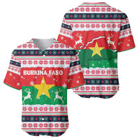 Christmas Burkina Faso Baseball Jersey Reindeer Star Design - Wonder Print Shop