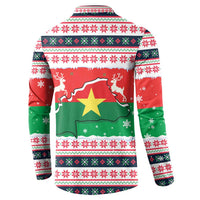 Christmas Burkina Faso Button Sweatshirt Reindeer Star Design - Wonder Print Shop