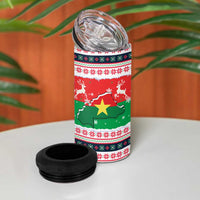 Christmas Burkina Faso 4 in 1 Can Cooler Tumbler Reindeer Star Design - Wonder Print Shop