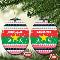 Christmas Burkina Faso Ceramic Ornament Reindeer Star Design - Wonder Print Shop