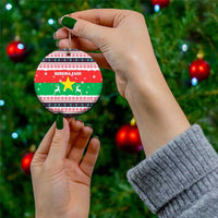 Christmas Burkina Faso Ceramic Ornament Reindeer Star Design - Wonder Print Shop