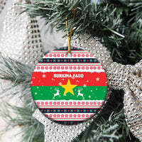 Christmas Burkina Faso Ceramic Ornament Reindeer Star Design - Wonder Print Shop