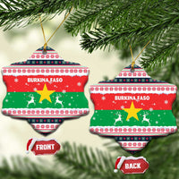 Christmas Burkina Faso Ceramic Ornament Reindeer Star Design - Wonder Print Shop