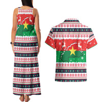 Christmas Burkina Faso Couples Matching Tank Maxi Dress and Hawaiian Shirt Reindeer Star Design - Wonder Print Shop