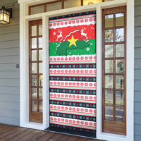 Christmas Burkina Faso Door Cover Reindeer Star Design - Wonder Print Shop