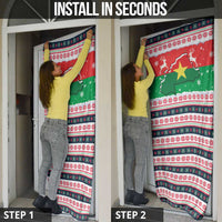 Christmas Burkina Faso Door Cover Reindeer Star Design - Wonder Print Shop