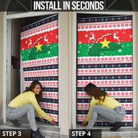 Christmas Burkina Faso Door Cover Reindeer Star Design - Wonder Print Shop