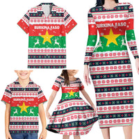 Christmas Burkina Faso Family Matching Long Sleeve Bodycon Dress and Hawaiian Shirt Reindeer Star Design - Wonder Print Shop