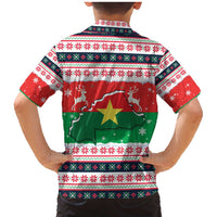 Christmas Burkina Faso Family Matching Mermaid Dress and Hawaiian Shirt Reindeer Star Design - Wonder Print Shop