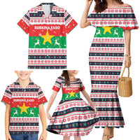 Christmas Burkina Faso Family Matching Mermaid Dress and Hawaiian Shirt Reindeer Star Design - Wonder Print Shop