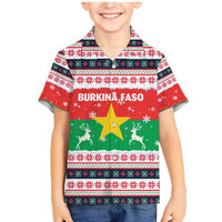 Christmas Burkina Faso Family Matching Mermaid Dress and Hawaiian Shirt Reindeer Star Design - Wonder Print Shop