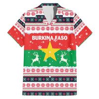 Christmas Burkina Faso Family Matching Off The Shoulder Long Sleeve Dress and Hawaiian Shirt Reindeer Star Design - Wonder Print Shop