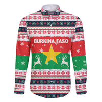 Christmas Burkina Faso Family Matching Off The Shoulder Long Sleeve Dress and Hawaiian Shirt Reindeer Star Design - Wonder Print Shop