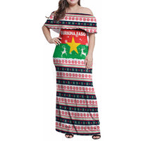 Christmas Burkina Faso Family Matching Off Shoulder Maxi Dress and Hawaiian Shirt Reindeer Star Design - Wonder Print Shop