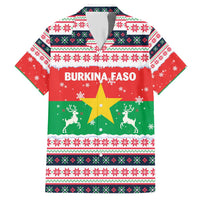 Christmas Burkina Faso Family Matching Short Sleeve Bodycon Dress and Hawaiian Shirt Reindeer Star Design - Wonder Print Shop