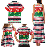 Christmas Burkina Faso Family Matching Tank Maxi Dress and Hawaiian Shirt Reindeer Star Design - Wonder Print Shop
