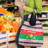 Christmas Burkina Faso Grocery Bag Reindeer Star Design - Wonder Print Shop