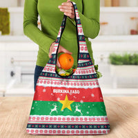 Christmas Burkina Faso Grocery Bag Reindeer Star Design - Wonder Print Shop