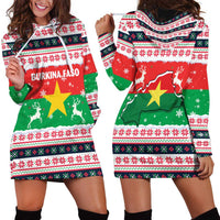Christmas Burkina Faso Hoodie Dress Reindeer Star Design - Wonder Print Shop